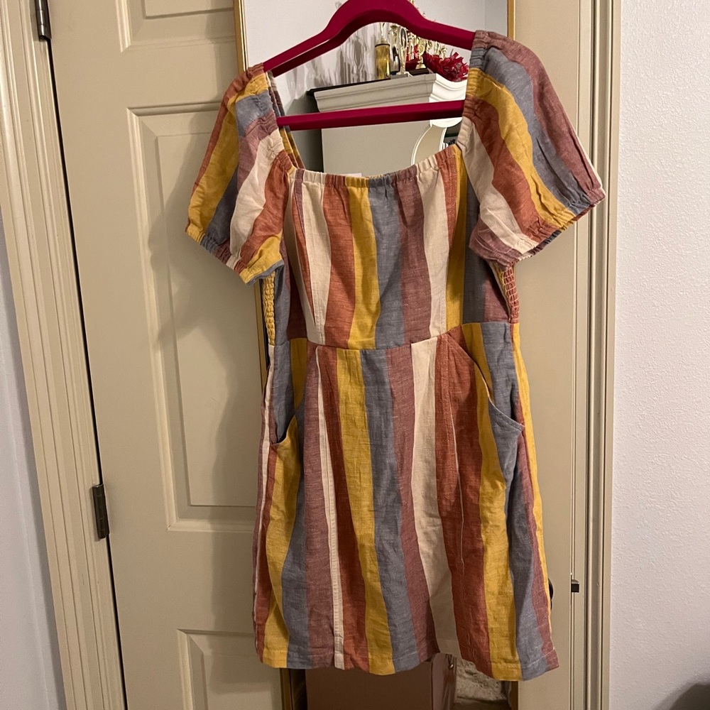 American Eagle Striped Linen Dress